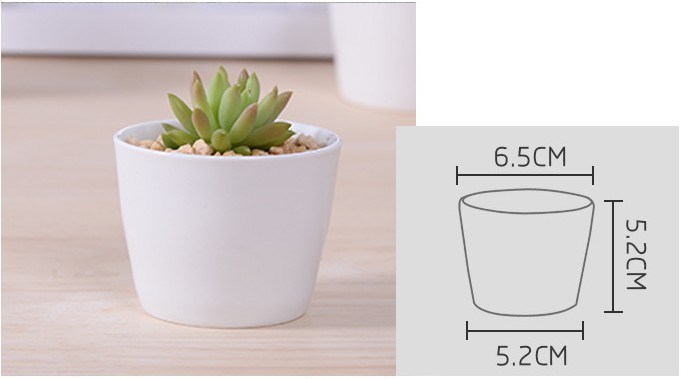 Decorative Mini White Ceramic Flower Pots Round