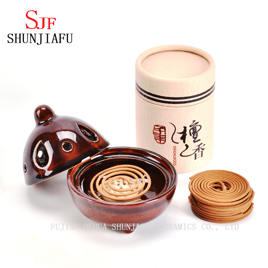 Round Terracotta Mosquito Coil Holder