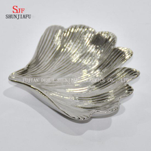 Unique Shape, Electroplated Ceramic Plate/Snake Dishes/Dry Goods Dishes