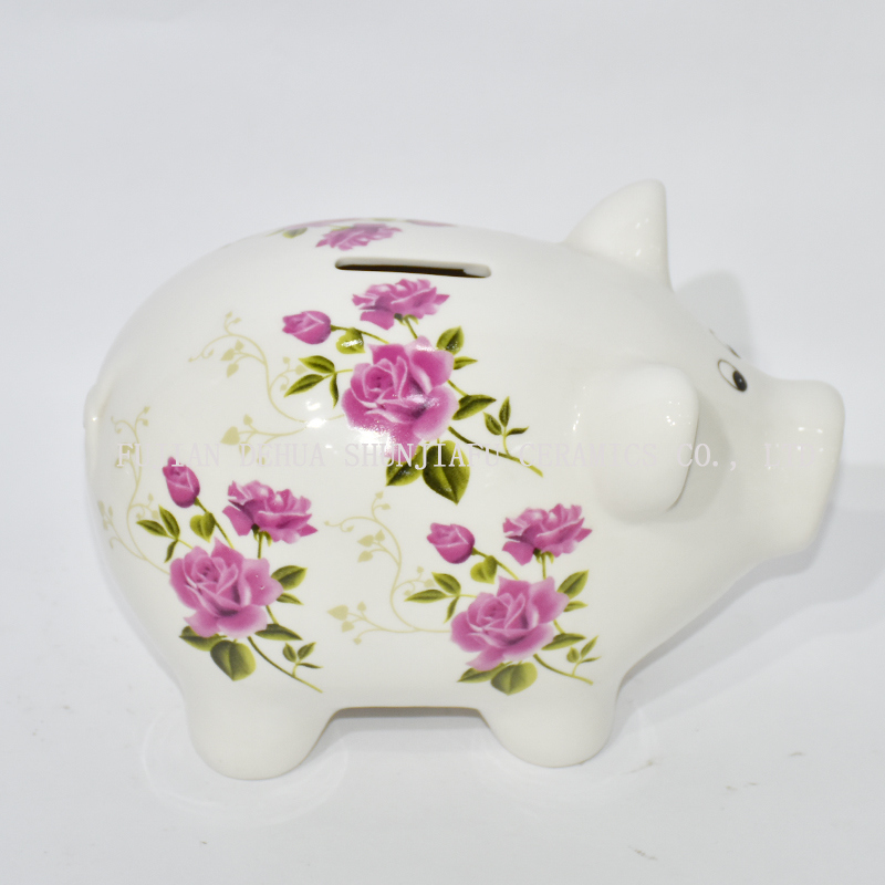 Minigift Ceramic Little Piggy Bank Decorate for Children