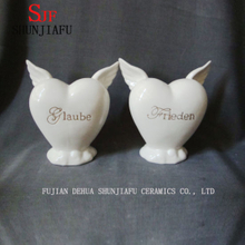 Ceramic Stand Love Shape with Wing Heart Shape