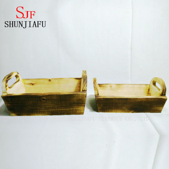 Wholesale Price Square Wood Planter Container for Flower Planting