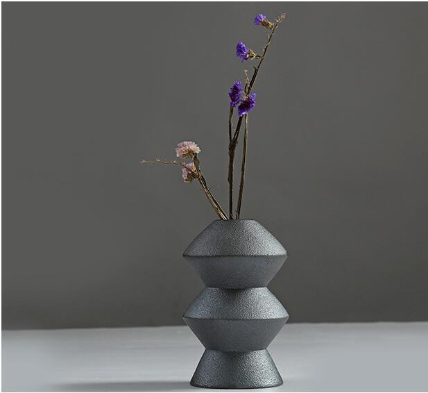 Porcelain Ceramic Vases, Ceramic Black Floret Bottle