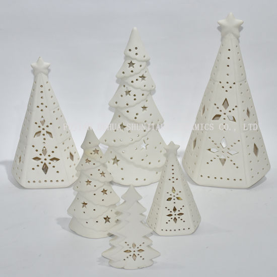 Tobs Tree and White Star Candle Holder - Christmas Candle Light Holder