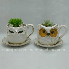Ceramic Fox Shape Flowerpot for Garden Decoration
