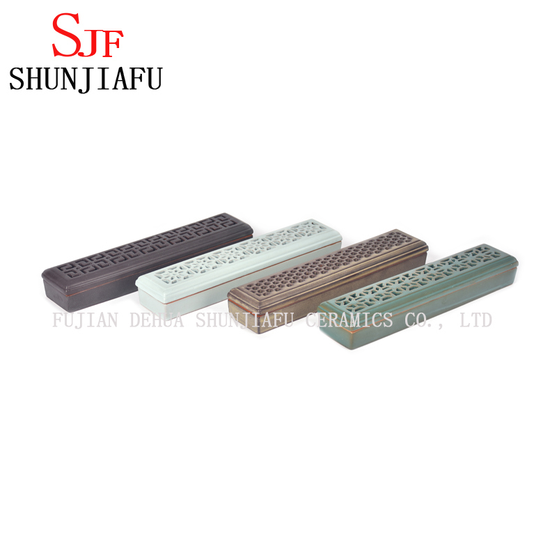 Ceramic Incense Holder Inserted Box Four Colors