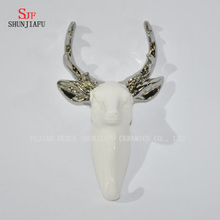 Ceramic Taxidermy Deer Head Wall Decor Decoration/Electroplating Antelope Horn