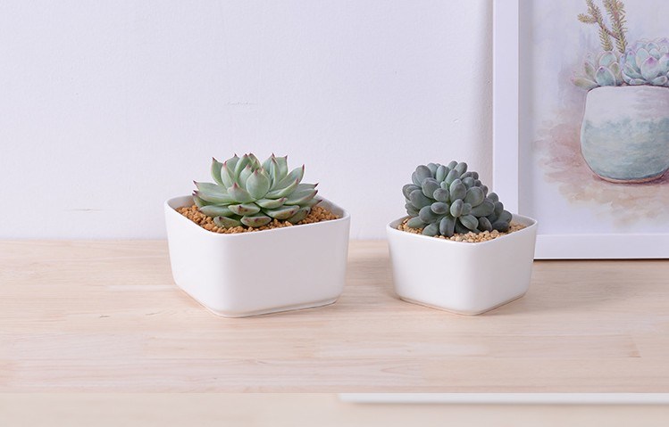Table Coffee Table Circular Large Ceramic White Flowerpot