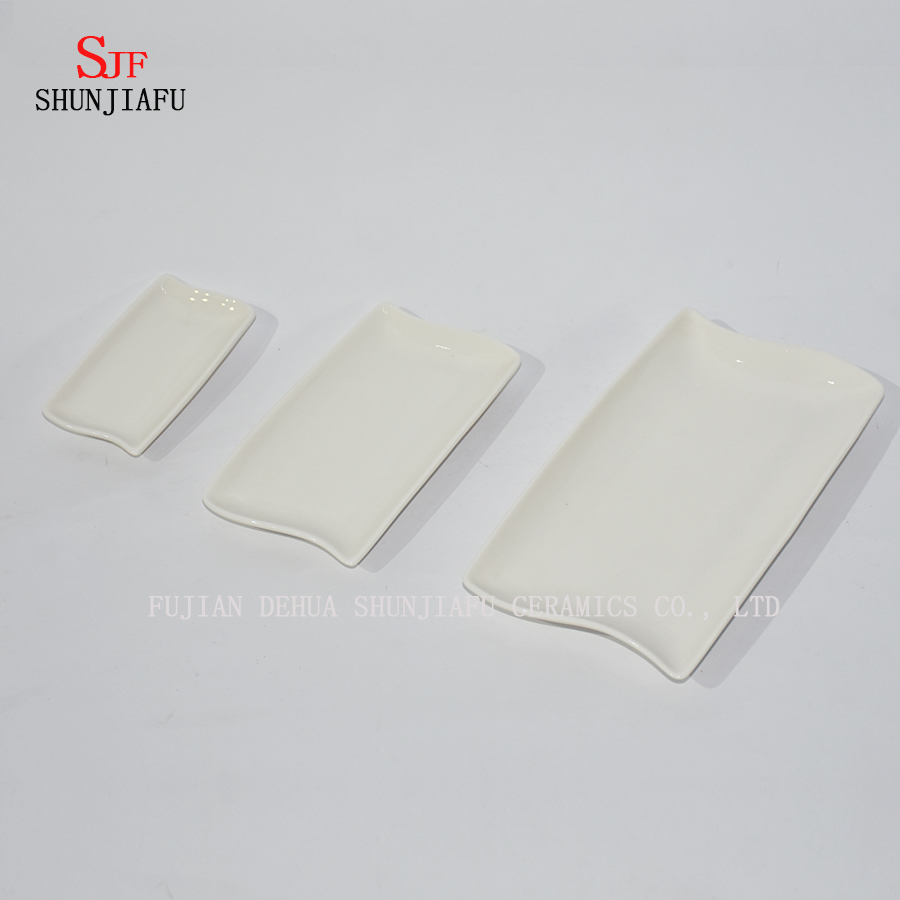 Different Shapes. White Porcelain Dinnerware Service Plate Sauce Dish