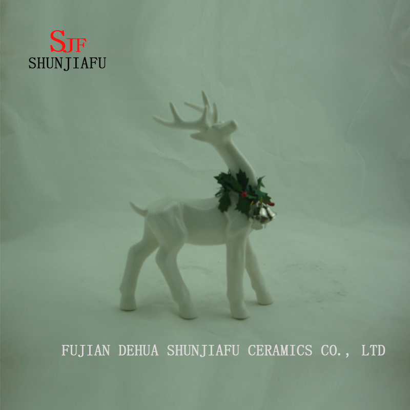Ceramic Stand Deer Shape Desktop Decoration, Holiday Gift/B
