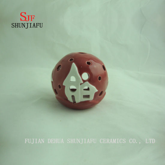 Spherical Shape, Incense Burner for Essence Ceramic (RED)