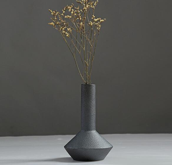 Porcelain Ceramic Vases, Ceramic Black Floret Bottle