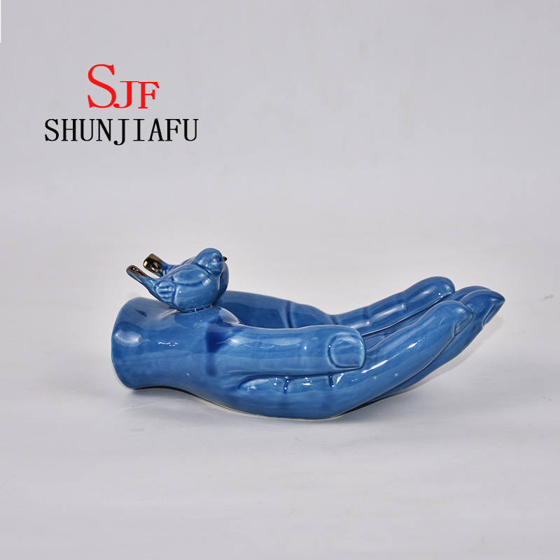 Ceramic Bergamot Snack or Fruit Plate/ Dish for Kitchenware (Blue)