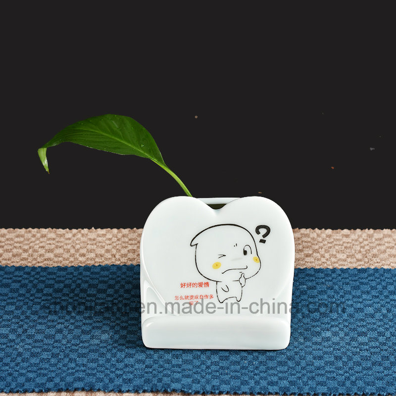 Hand Drawing Ceramic Vase Type Mobile Phone Holder