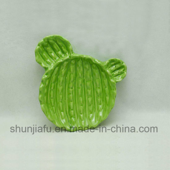 Ceramic Cactus Personality Plate for Home Decoration