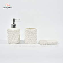 3piece White Ceramic Bathroom Accessory Set /, Tumbler, Soap Dish & Dispense
