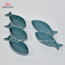 Multipurpose Ceramic Plates/ Porcelain Saucers Bowl Dinnerware Set for Vinegar/Salad Soy Sauce/Wasabi/Chili Oil-Ocean Series