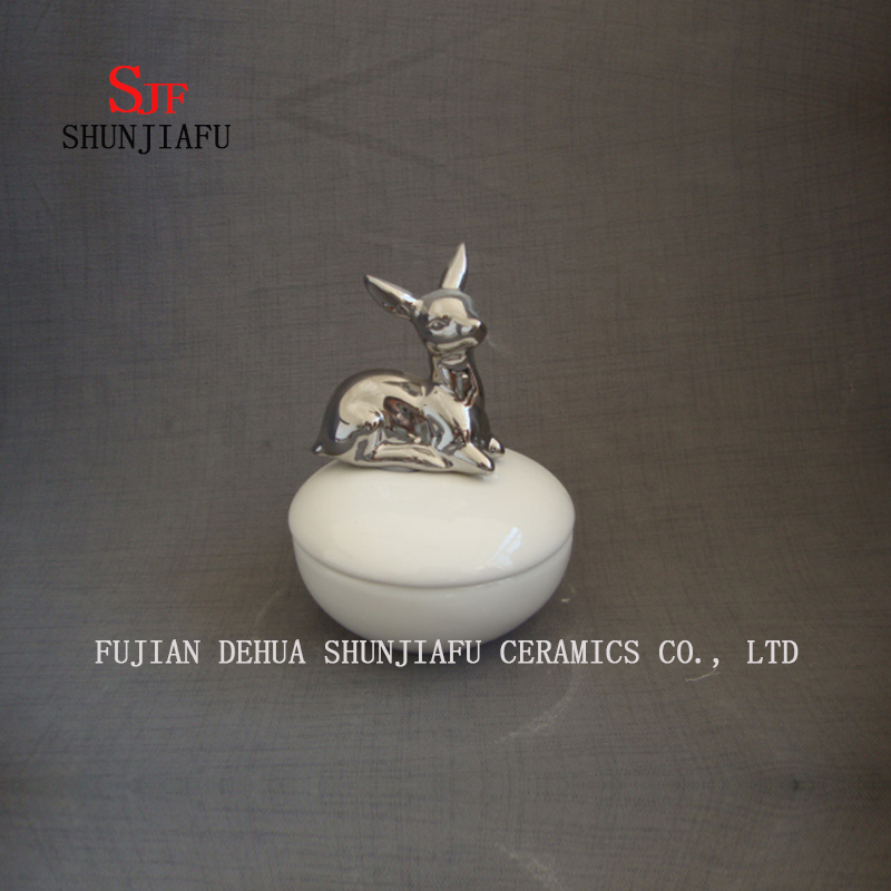 The Deer Ceramic Jewellery Box, Ceramic Trinket Keepsake Box