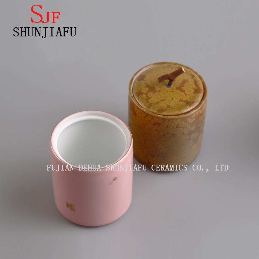 Tea Caddy Green Tea Pot Storage Canister Ceramic Tea Jar