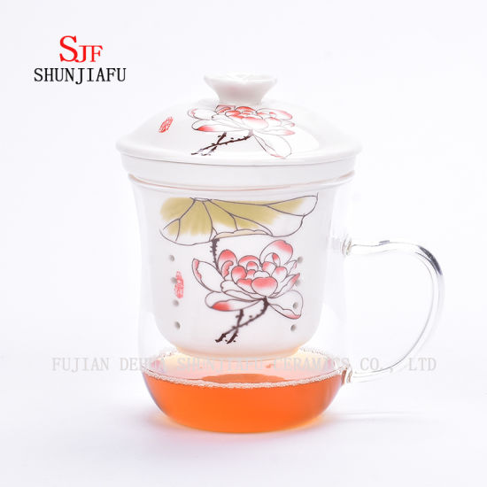 More Style and Colors Office Household Flower Tea Cup Ceramic, 400ml