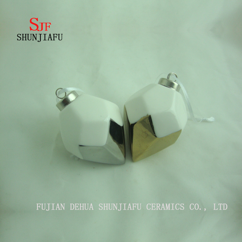 christmas Ornaments Festival Party Gifts Tree/Window Hanging Decor, Electroplating Ceramic/a