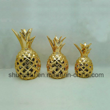 Electroplated Ceramic Gold Pineapple Home Decoration LED