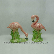 Ceramic Lawn Flamingo Figurine for Decoration