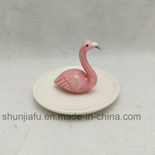 Ceramic Pink Flamingo Jewelry Box