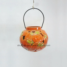 Harvest Joy Ceramic Pumpkins Shape Lantern Ceramic pumpkin hollowed-out lantern