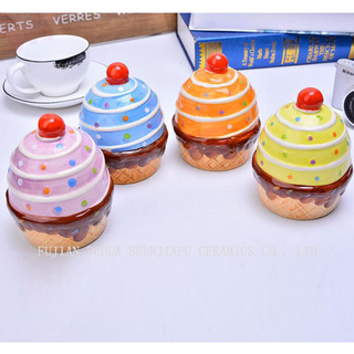 Ceramic Ice Cream Coin Bank for Gift