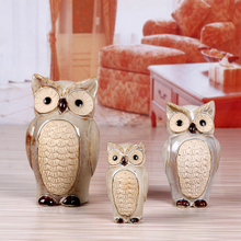 Set of 3 Accent Decoration Urban Trends Ceramic Owl Figurine