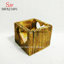 Small Square Wooden Flower Pot Planters
