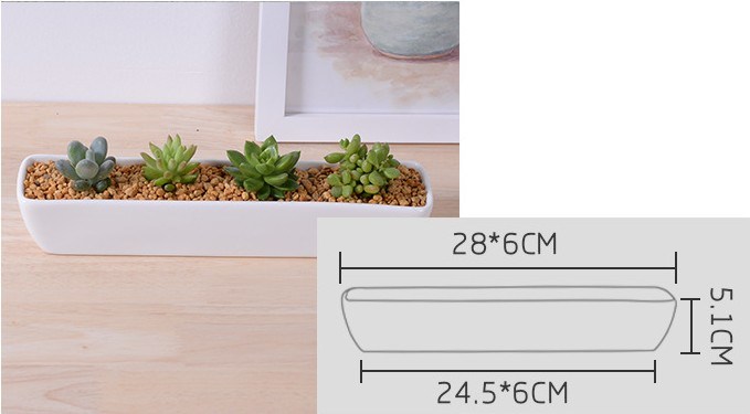 Ceramic Square White Flowerpot