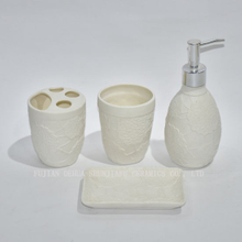 4 Piece White Ceramic Bathroom Set