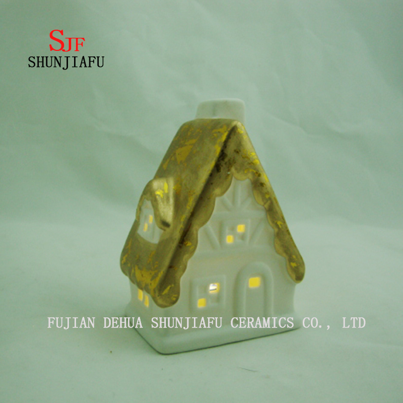 Small House Candlesticks Light House - Ceramic Candle Holder - H