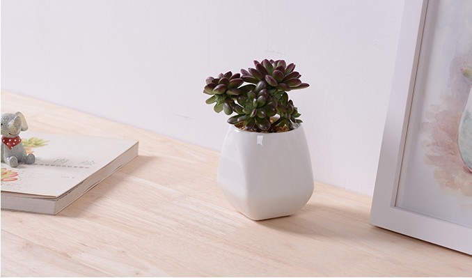 Ceramic White Flower Pot Mini Desktop Furnishing Articles