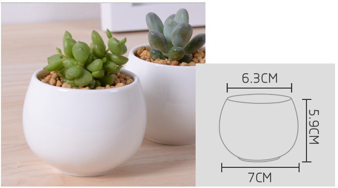 Creative Miniature Square White Ceramic Flowerpot