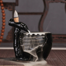 Ceramic Water Jar Shape Home Decoration Smoke Backflow Incense Burner