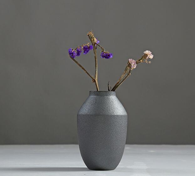 Porcelain Ceramic Vases, Ceramic Black Floret Bottle