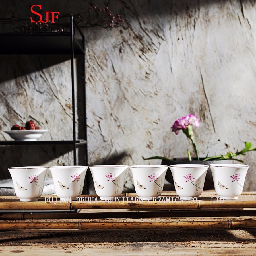 High-Quality Handmade Color Lotus Ceramic Kung Fu Tea Cup