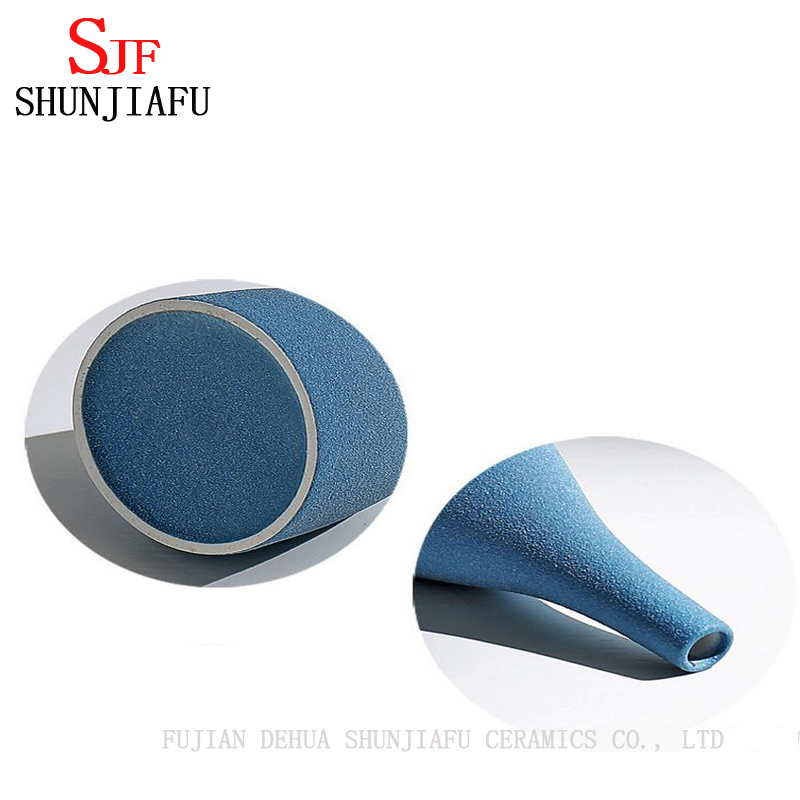 European Style Modern Matte Blue and Black Ceramic Vase