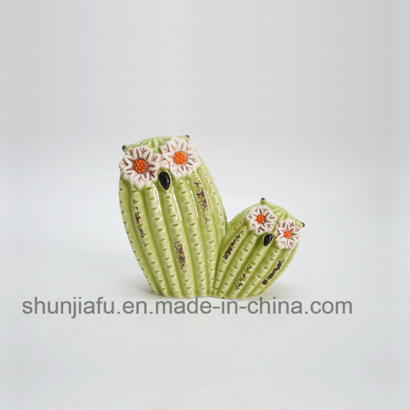Ceramic Decoration Green Cactus Type Vase