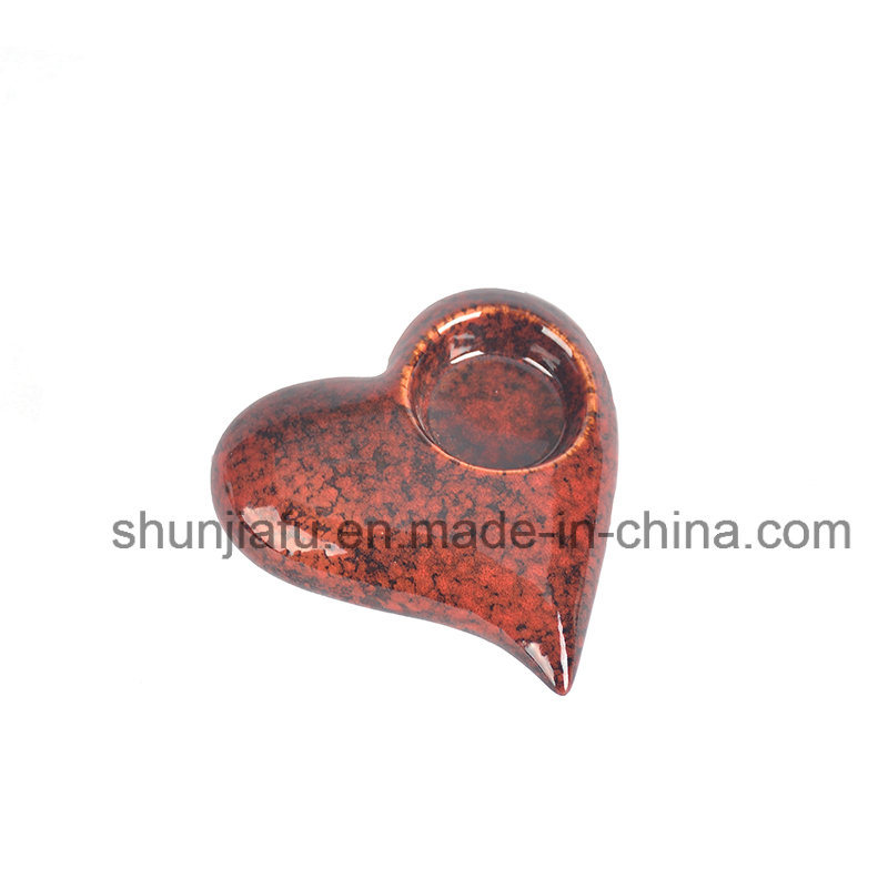 Love Decoration Ceramic Heart Shape Candle Holders