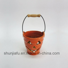Ceramic Portable Pumpkin Cand Holder