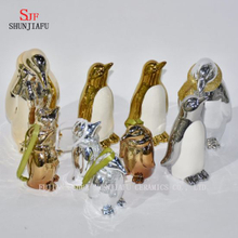 Cute Penguin for Family/Office/Coffee/Festival Decoration/Electroplating Ceramic/a
