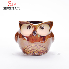 Ceramic Cartoon Owl Planter Porcelain Animal Flowerpot /D