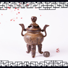 Symbol of Good Luck Ceramic & Pottery Tripod Shape Incense Burner for Home Decoration