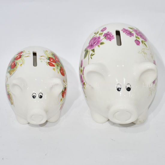 Minigift Ceramic Little Piggy Bank Decorate for Children
