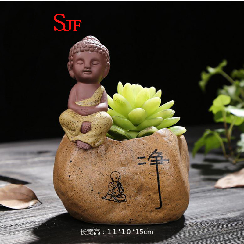 Cute Little Buddha Succulent Flowerpot Container Gardens