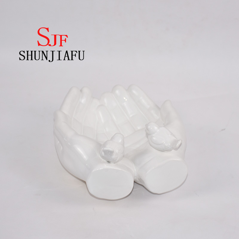 Both Hands Shape Ceramic Decorative Tray for Kitchenware/Home Decoration